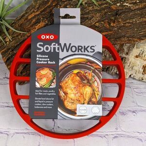 OXO Silicone Pressure Cooker Roasting Rack in Red